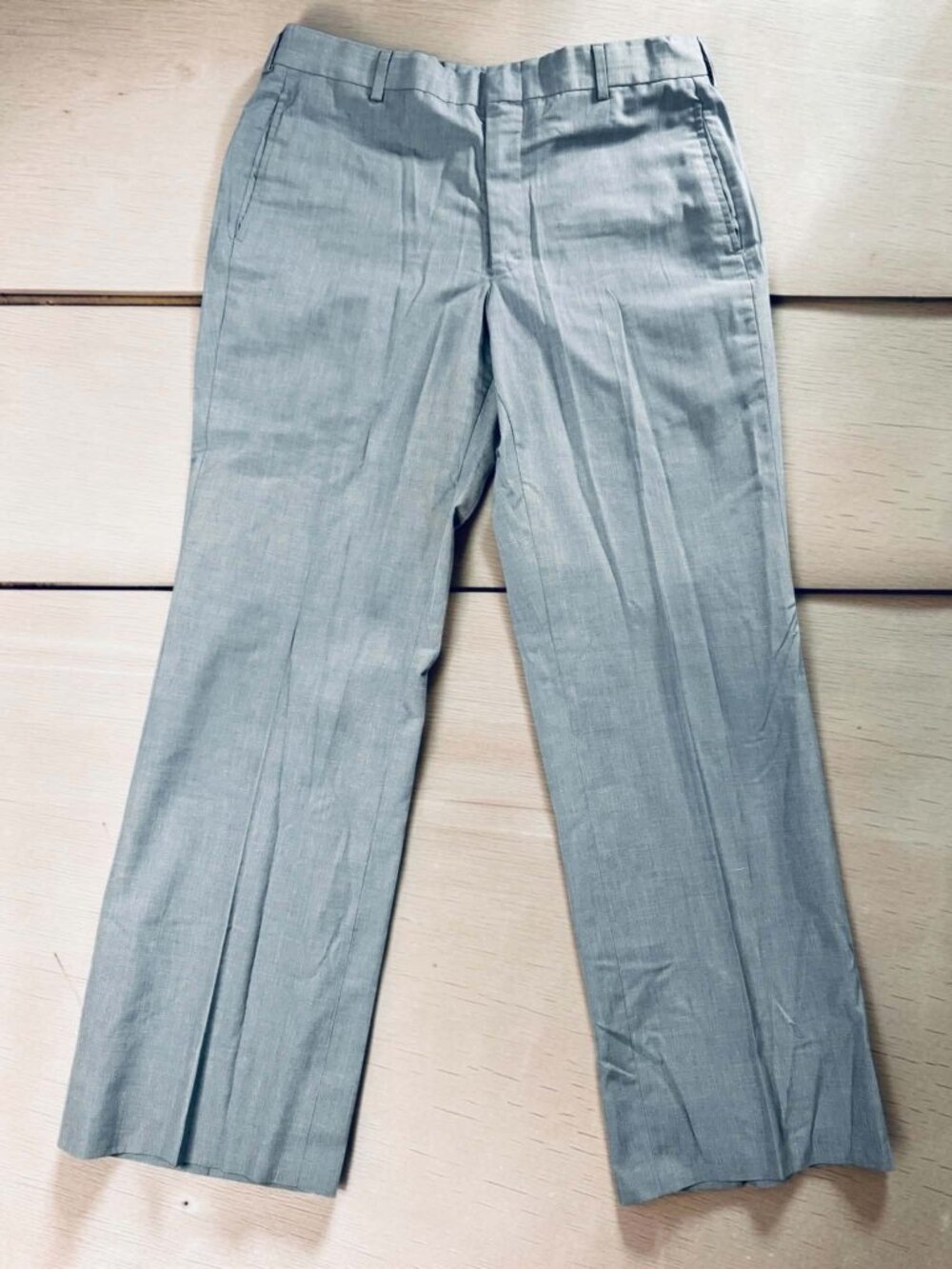 Vintage Palm Beach Men's L. Blue Dress Pants Trousers Flat Front 32x29 Talon Zip